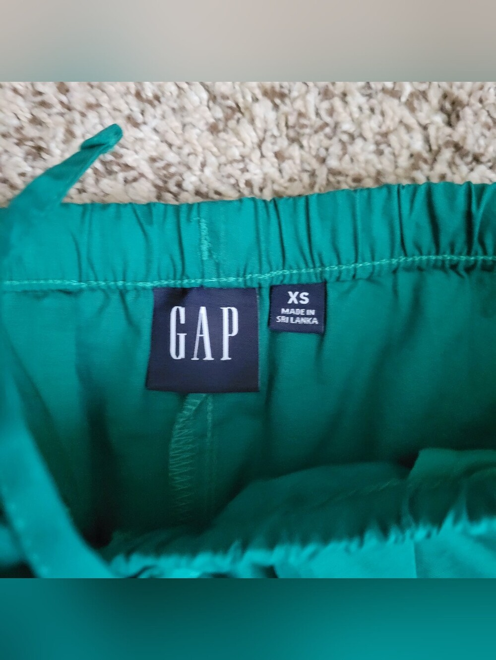 Gap Organic Cotton Poplin Relaxed Easy Stripe Pants Baize Green Barrel XS NWT - Picture 4 of 10